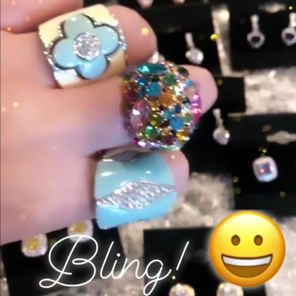 Paved Geometric CZ Crystal Ring Size 6-9 NEW - Picture 6 of 6